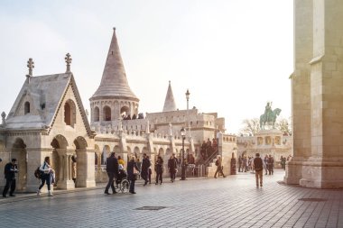 Budapest, Macaristan - 11.11.2018: Budapeşte'de eski balıkçı Bastion görünüm.