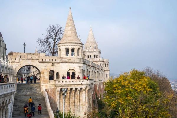 Budapest Ungheria 2018 Veduta Sul Vecchio Bastione Dei Pescatori Budapest — Foto Stock