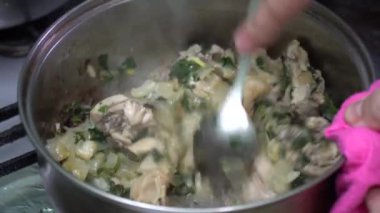 Gürcü mutfağı chashushuli et ve bitki ile... Gıda