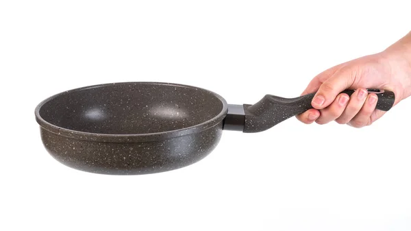New Frying Pan Isolated Hand White Background — Stock Photo, Image