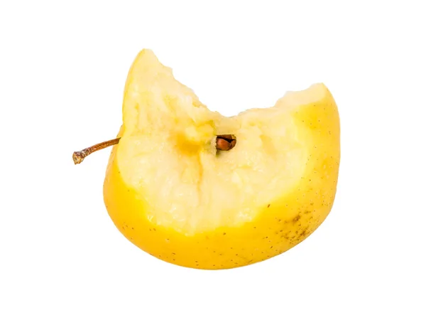 白い背景の上の黄色リンゴ果実のかま — ストック写真
