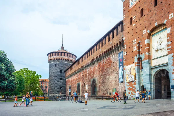 Milan Itálie 2018 Zámku Sforza Castello Sforzesco Hrad Miláně — Stock fotografie
