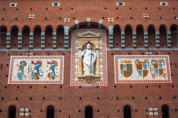 Sforza Kalesi detale (Castello Sforzesco) olduğunu bir kale, Milano, İtalya.