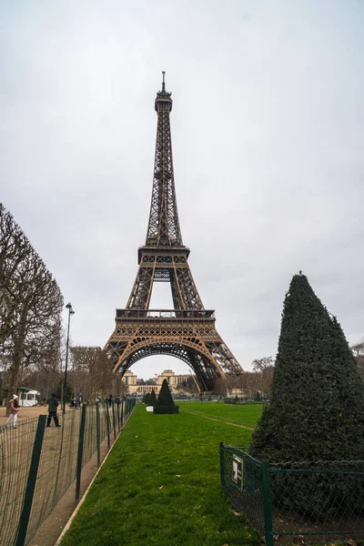 Vista Torre Eiffel Champ Mars Campo Marte — Fotografia de Stock