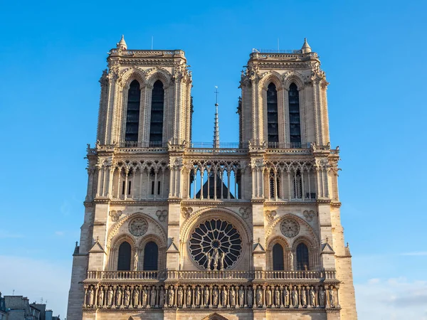 Fachada Notre Dame Paris Catedral Medieval Iglesia Paris Francia —  Fotos de Stock