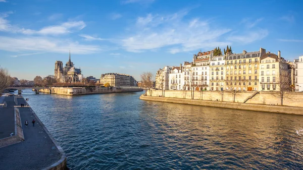 Notre Dame Paris Katedrali Paris Katedral Güzel Seine Nehri Manzarası — Stok fotoğraf