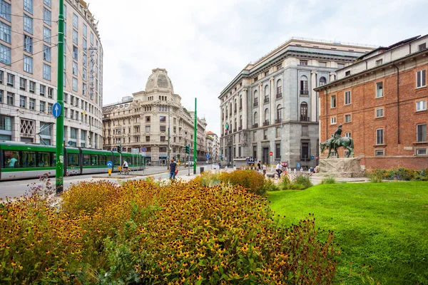 Milán Italia 2018 Calle Con Edificios Antiguos Centro Milán — Foto de Stock