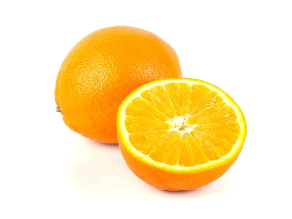 Pomarańczowe Owoce Pomiarem Białym Tle Pojęcie Diety Ciała Opieki — Zdjęcie stockowe