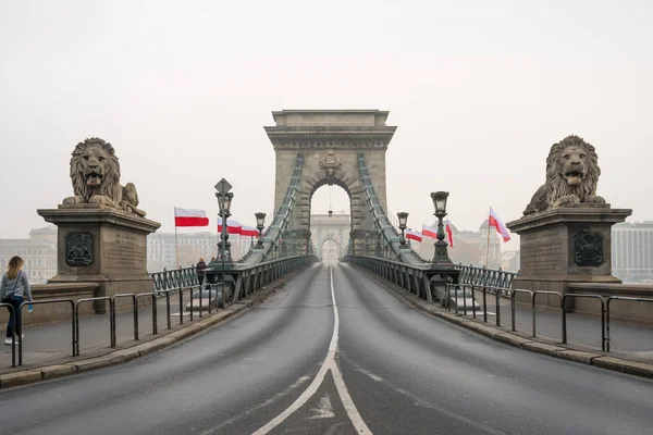 Historyczny Most Łańcuchowy Budapeszcie Europa — Zdjęcie stockowe