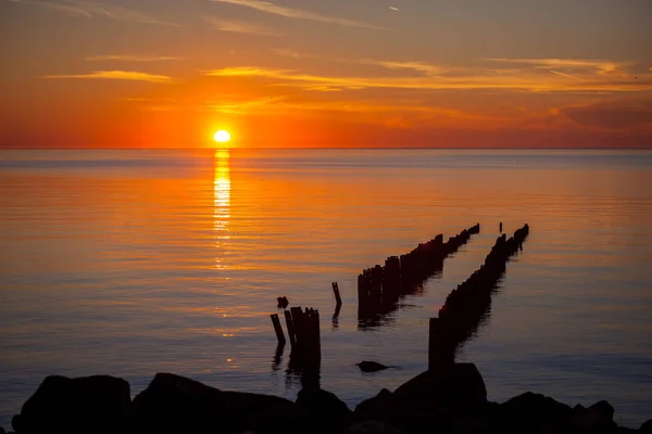 Krásný Západ Slunce Pobřeží Černého Moře Západ Slunce Zlaté Moře — Stock fotografie