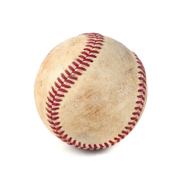 Worn baseball isolated on white background, sport — Stock Photo, Image