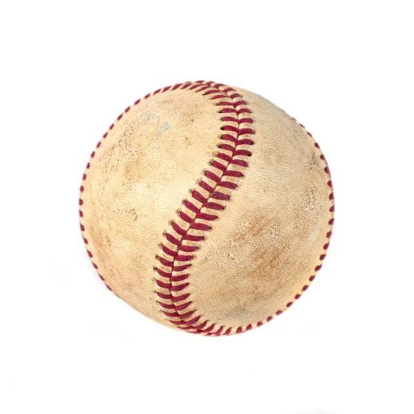 Worn baseball isolated on white background, sport — Stock Photo, Image