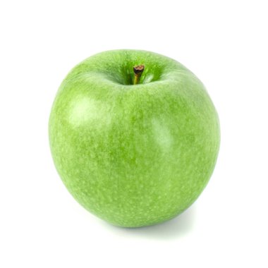 Kusursuz Taze Yeşil Elma Beyaz Arkaplanda İzole Edildi