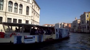 Venedik, Italya-15.03.2019: teknede büyük Kanal Görünümü