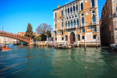 Venice, İtalya - 15.03.2019: Canal Grande, Vic doğal görünümünü