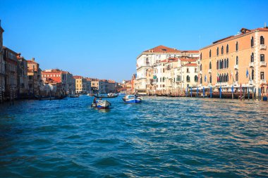 Venice, İtalya - 15.03.2019: Canal Grande, Vic doğal görünümünü