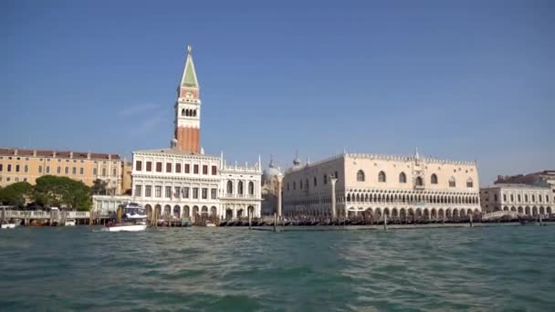 Benátky Itálie 2019 Pohled Grand Canal Lodi — Stock video
