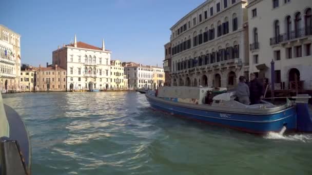 Venedig Italien 2019 Blick Auf Den Großen Kanal Vom Boot — Stockvideo