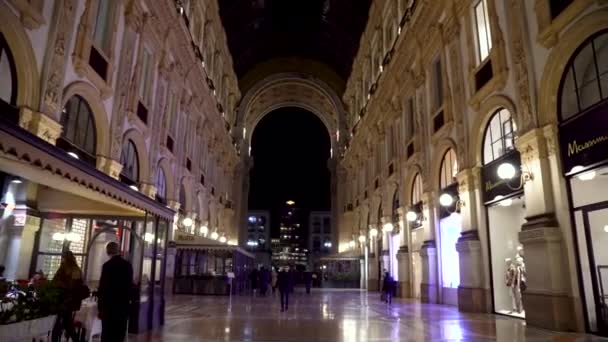 Milaan Italië 2019 Milaan City Beroemde Shopping Duomo Gallery Vittorio — Stockvideo