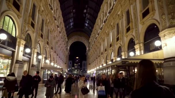 Milán Italia 2019 Milan City Famous Shopping Duomo Gallery Vittorio — Vídeo de stock