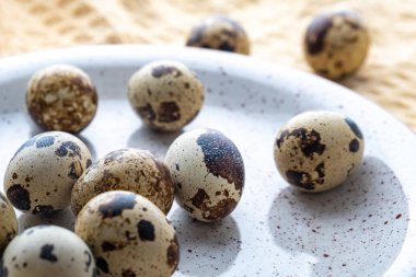 Bıldırcın yumurtası gri plaka, eko ürün