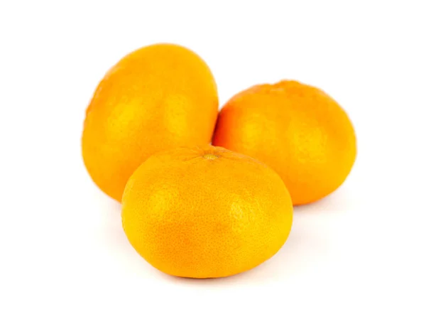 Three tangerines (mandarin) on a white background, fruit — Stock Photo, Image