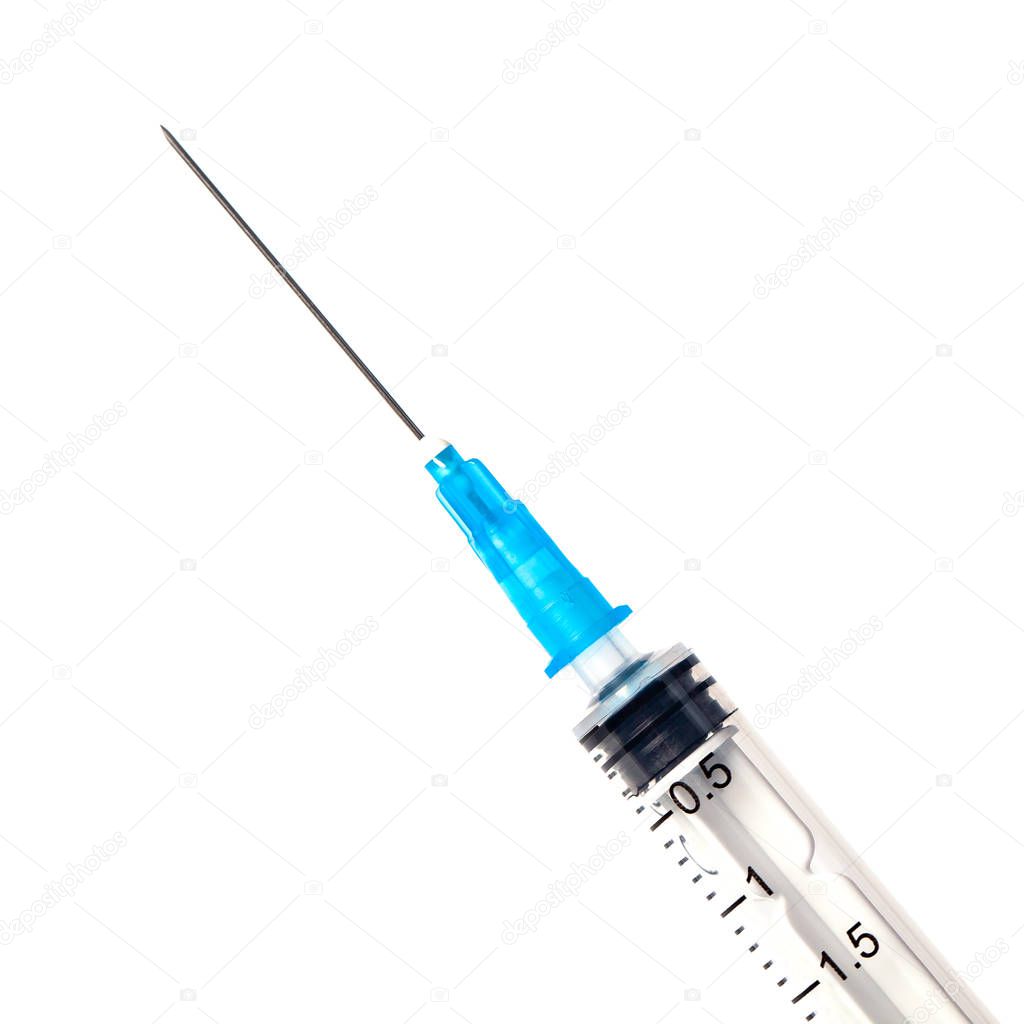 Syringe isolated on white background, medical tools