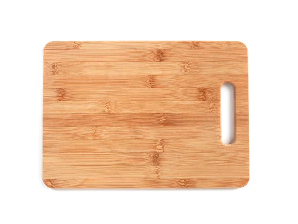 Placa de cozinha de madeira isolada no fundo branco — Fotografia de Stock
