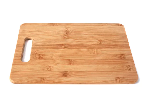 Tablero de cocina de madera aislado sobre fondo blanco — Foto de Stock