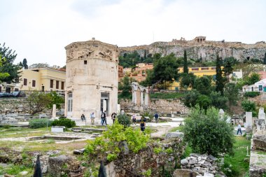 Atina, Yunanistan - 25.04.2019: Androniko Horologion Görünümü