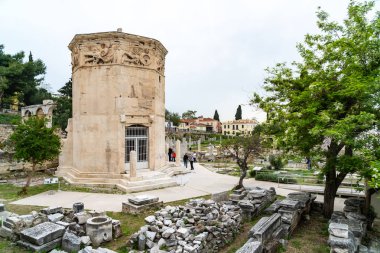 Atina, Yunanistan - 25.04.2019: Androniko Horologion Görünümü