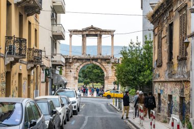 Atina, Yunanistan - 25.04.2019: Hadrian Kemeri veya Hadrian Kapısı, 