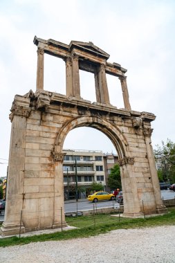 Hadrian Kemeri veya Hadrian Kapısı, Atina, Yunanistan. ma biri
