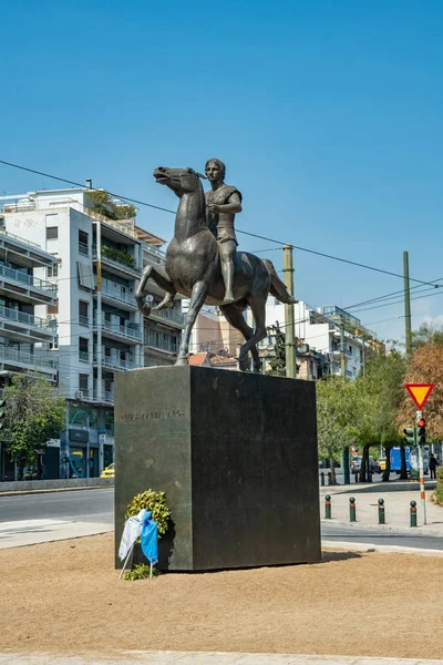 Aten, Grekland-26.04.2019: Alexander den stora statyn i Athen — Stockfoto