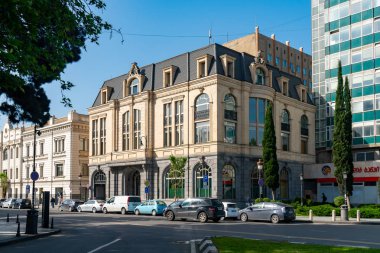Tiflis, Gürcistan - 08.05.2019: Agmaşenbeli Bulvarı görünümü