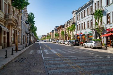 Tiflis, Gürcistan - 08.05.2019: Agmaşenbeli Bulvarı görünümü