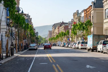 Tiflis, Gürcistan - 08.05.2019: Agmaşenbeli Bulvarı görünümü