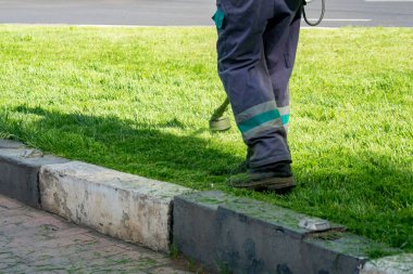 Bahçıvan kesme çim çim biçme makinesi tarafından