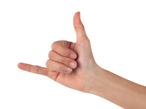 Finger hand symboler isolerad koncept hand göra en ring telefon — Stockfoto
