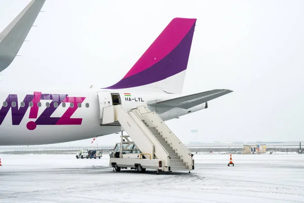 Paris (Beauvais), France - 22.01.2019: Snow in International air — Stok fotoğraf