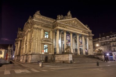 Brüksel, Belçika - 21.01.2019: La Monnaie Tiyatrosu, Ulusal