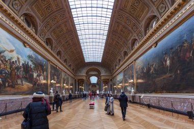 Versailles, Fransa - 19.01.2019: Güneydeki Savaş Galerisi