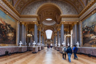 Versailles, Fransa - 19.01.2019: Güneydeki Savaş Galerisi