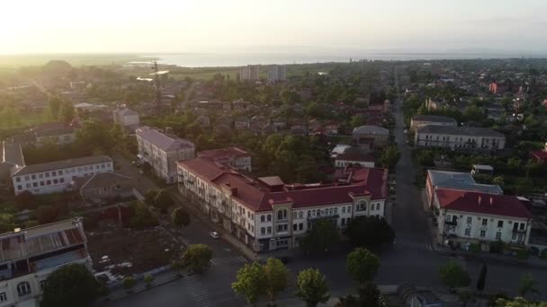 Vista Aérea Una Ciudad Costera Del Mar Negro Poti Georgia — Vídeos de Stock