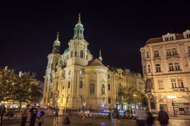 Prag, Çek Cumhuriyeti - 20.08.2018: Aziz Nikolaos Kilisesi
