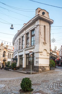 Tiflis, Gürcistan - 14.01.2019: Eski Tiflis'te güzel ev.