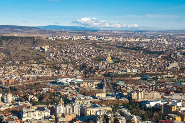 Areal kilátás Tbiliszi város. Szép hely az utazással. — Stock Fotó