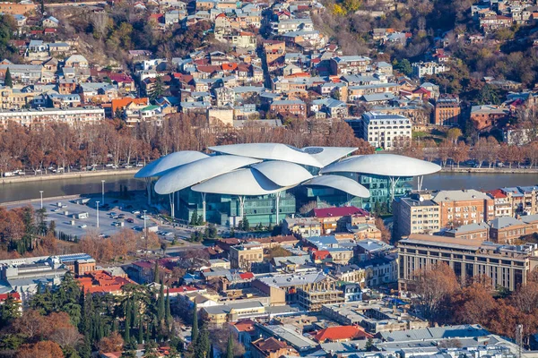 Areal kilátás Tbiliszi város. Szép hely az utazással. — Stock Fotó