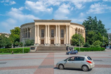 Kutaisi, Georgia - 21.08.2019: View to Meskhishvili Theatre in t clipart