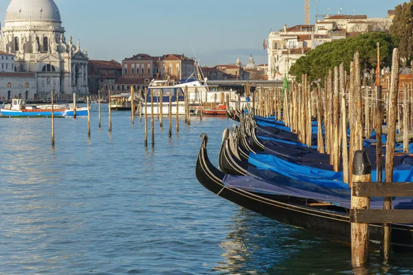 Venice, Italy - 13.03.2019: Venetian canal with gondolas and his Stock Photo